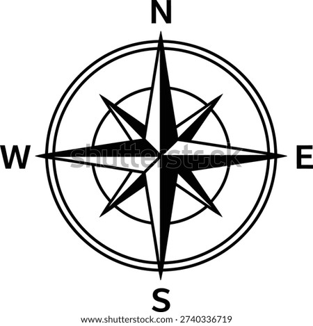 Compass Rose Wind Direction Navigation Icon