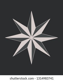 Compass rose or windrose. Rose of the winds. Flat icon for apps and websites