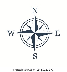 Compass rose or windrose rose of the winds flat icon for apps and websites