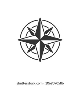 Compass rose of the winds or windrose flat icon for apps and websites