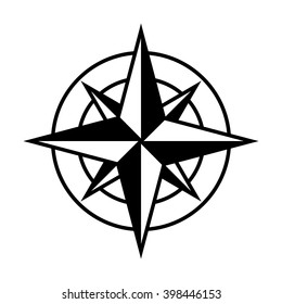 Compass rose of the winds or windrose flat vector icon for apps and websites