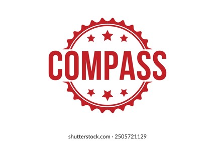 ILUSTRACIÓN VECTORIAL de sello de goma COMPASS sobre fondo blanco. Sello de goma COMPASS