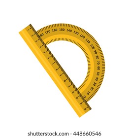 Compass ruler isolated flat icon, vector illustration graphic design.