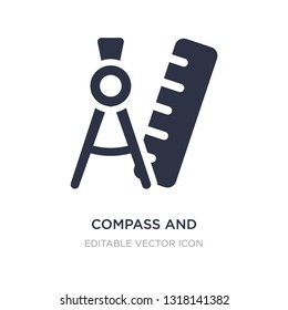compass and ruler for mathematics icon on white background. Simple element illustration from Tools and utensils concept. compass and ruler for mathematics icon symbol design.