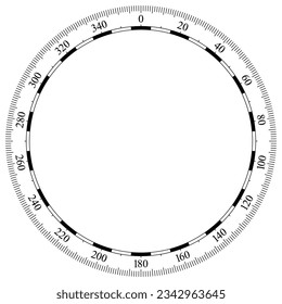 Compass scale vector. Isolated background.
Marine, nautical, trekking navigation symbol. Useable in a geographic map.