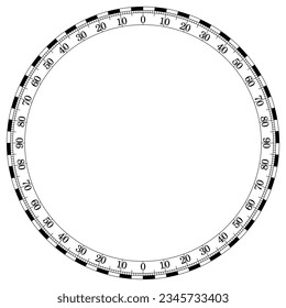 Compass scale vector. Isolated background.
Marine, nautical, trekking navigation symbol. Useable in a geographic map.