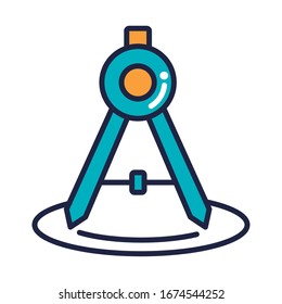 Kompasszubehör und Vektorillustration-Design