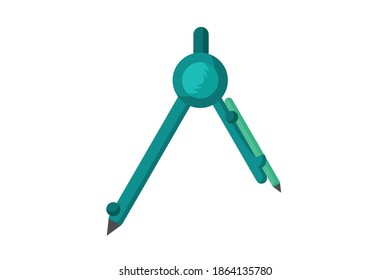 Compass School Equipment Vector Illustration