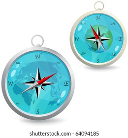 Compass set isolated on white vector
