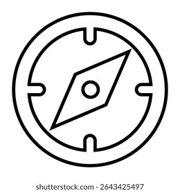 compass set line icon design. compass set thin black outline symbol vector illustration. editable stroke icon on transparent background.