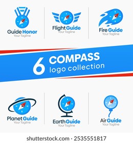 Compass Shape Logo Template Set. Good for Business, Agency, Community and Organization