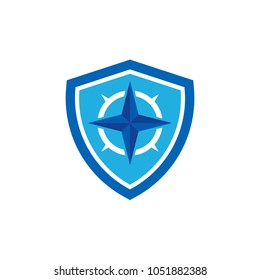 Compass Shield Logo Icon Design