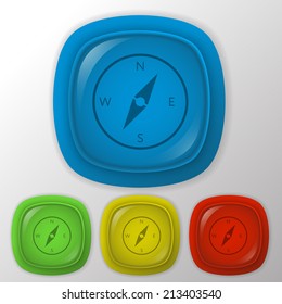 compass sign. colored button