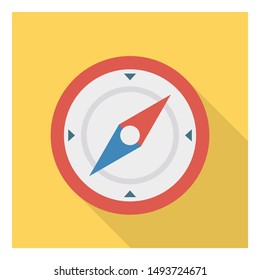 compass and sign for direction flat icon