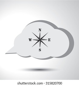 Compass sign flat icon