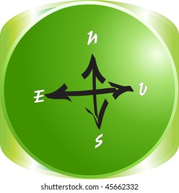 Compass sign icon button