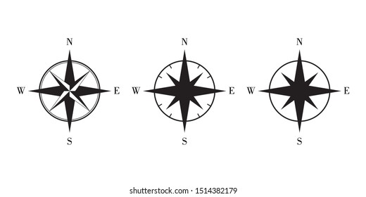 Compass sign icon symbol. vector illustration
