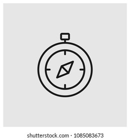 Compass sign icon in trendy flat style isolated on grey background, modern symbol vector illustration for web