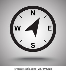 Compass sign icon, vector illustration. Flat design style