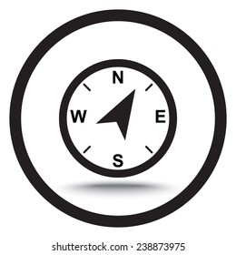 Compass sign icon, vector illustration. Flat design style