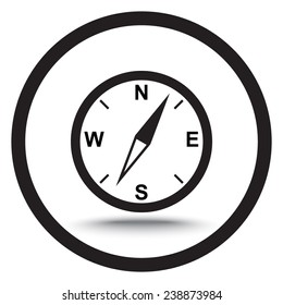 Compass sign icon, vector illustration. Flat design style