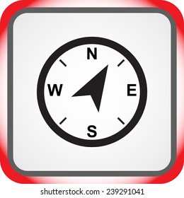 Compass sign icon, vector illustration. Flat design style