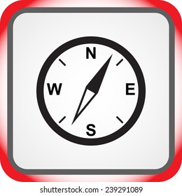 Compass sign icon, vector illustration. Flat design style