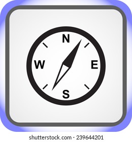 Compass sign icon, vector illustration. Flat design style