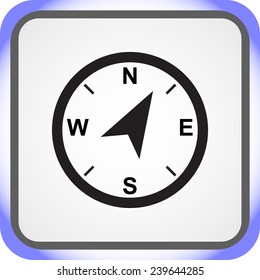 Compass sign icon, vector illustration. Flat design style