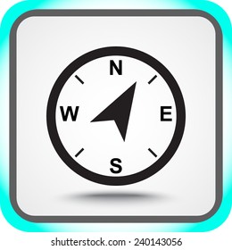 Compass sign icon, vector illustration. Flat design style