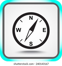 Compass sign icon, vector illustration. Flat design style