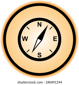 Compass sign icon, vector illustration. Flat design style