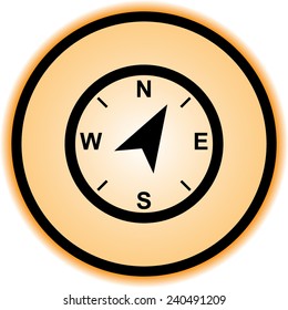 Compass sign icon, vector illustration. Flat design style
