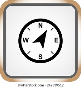 Compass sign icon, vector illustration. Flat design style