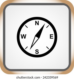 Compass sign icon, vector illustration. Flat design style