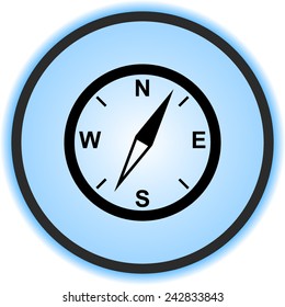 Compass sign icon, vector illustration. Flat design style
