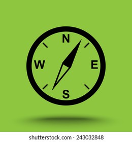 Compass sign icon, vector illustration. Flat design style