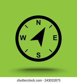 Compass sign icon, vector illustration. Flat design style