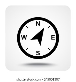 Compass sign icon, vector illustration. Flat design style