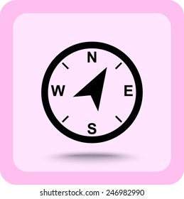 Compass sign icon, vector illustration. Flat design style