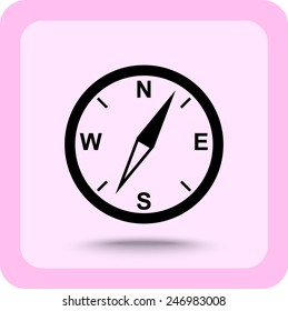 Compass sign icon, vector illustration. Flat design style