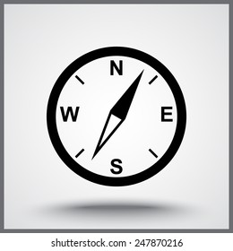 Compass sign icon, vector illustration. Flat design style
