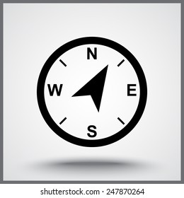 Compass sign icon, vector illustration. Flat design style