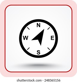 Compass sign icon, vector illustration. Flat design style