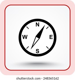Compass sign icon, vector illustration. Flat design style