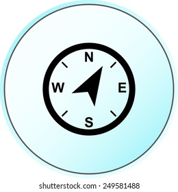 Compass sign icon, vector illustration. Flat design style