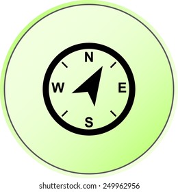 Compass sign icon, vector illustration. Flat design style