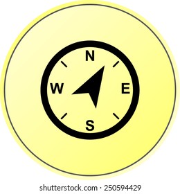 Compass sign icon, vector illustration. Flat design style