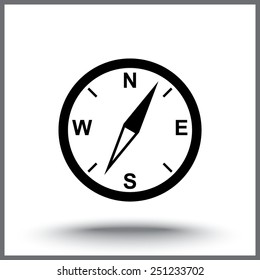 Compass sign icon, vector illustration. Flat design style