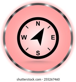 Compass sign icon, vector illustration. Flat design style